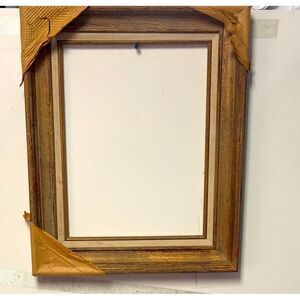 Custom vintage wood picture frame in great condition Hencho Mexico hand carved